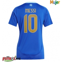 Camiseta Argentina Lionel Messi #10 Visitante Equipación para mujer Copa America 2024 manga corta